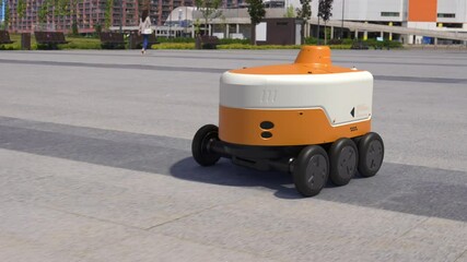 delivery service by courier robot. automatic delivery system using an unmanned rovers in an urban environment