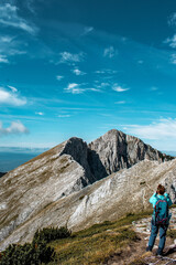 hiking in the mountains