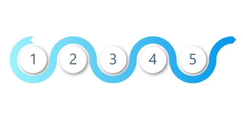 Fototapeta premium 5 steps snake diagram. Clipart image