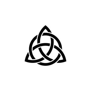 Triquetra Trinity Knot glyph icon. Clipart image isolated on white background