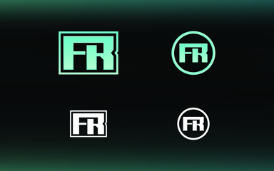 Initials FR logo with a bright color is suitable for E sports teams and others