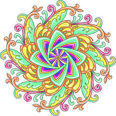 mandala pastel color for print or mural design