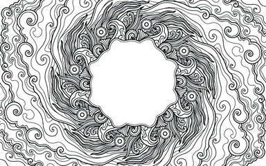Coloring Page mandala design with text space