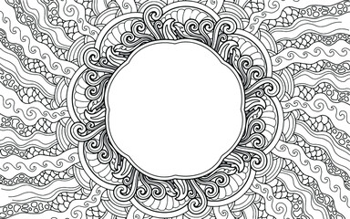 Coloring Page mandala design with text space