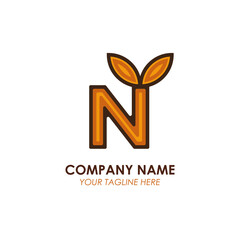 Letter N Logo, Nature Logo , letter N logo for brands and companies