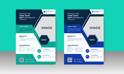 New Corporate Business Flyer Design, Travel Brochure Design, Real State A4 Template, Vector Illustration with Images