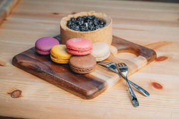 macaroons on a wooden table