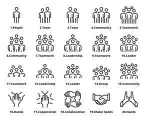Business People Group Teamwork Icon Vector