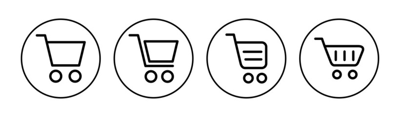 Shopping icon set. Shopping cart icon. Trolley icon vector