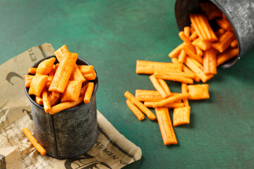 Bretzels sur un fond rustique