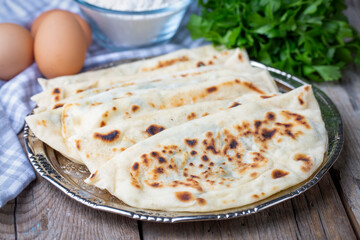 Turkish D Borek - D Börek - Traditional delicious handmade Turkish pastry