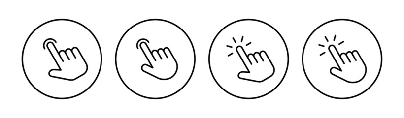 Hand click icon set. pointer icon vector. hand cursor icon vector