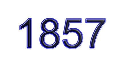 blue 1857 number 3d effect white background