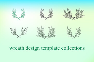 Collection of wreath design template