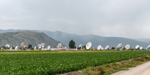 Piana del Fucino, Italy. Fucino Space Center. June 2021. One of the most important...