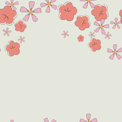 Vector seamless pattern with hand drawing wild flowers, floral elements. Artistic backdrop. Inscription for T-shirts, posters, postcards. Floral abstract seamless patterns