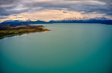 Aerial View of Skilak Lake, Alaska during Summer