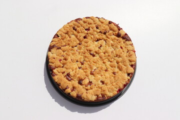Pflaumenkuchen mit Streuseln. Zwetschgenkuchen.