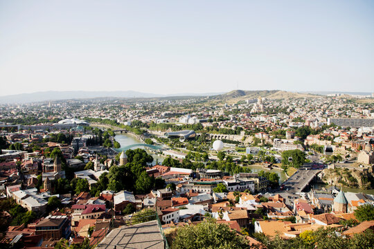 View of the grod, mountains. Georgia, Tbilisi