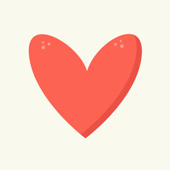 heart hand drawn vector illustration in flat style