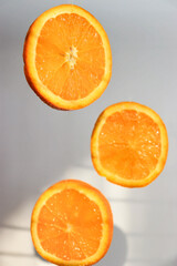 sliced ​​oranges.orange on a white