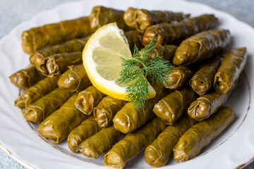 Traditional delicious Turkish foods; stuffed leaves (yaprak sarmasi)