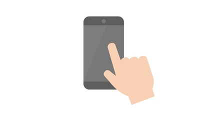 Smartphone flat Illustration. Vector isolated flat editable illustration of a smartphone device and a hand