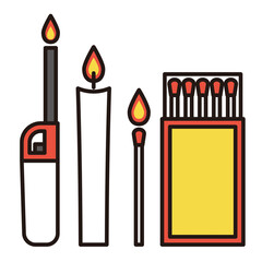 シンプル　イラスト　防災グッズのベクターイラスト