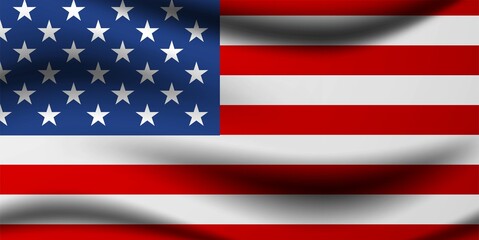 United States Flag Vector Closeup Illustration	