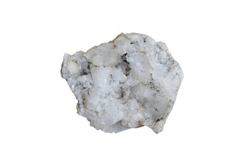 white quartz ore stone isolated on white background.