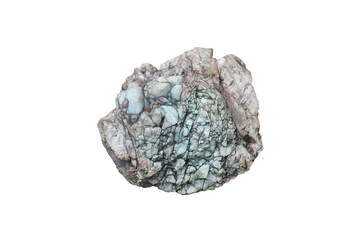 white quartz ore stone isolated on white background.