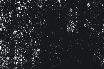 Grunge Black And White Urban. Dark Messy Dust Overlay Distress Background. Easy To Create Abstract Dotted, Scratched, Vintage Effect With Noise And Grain