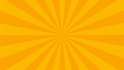 New abstract yellow comic zoom background with halftone effect