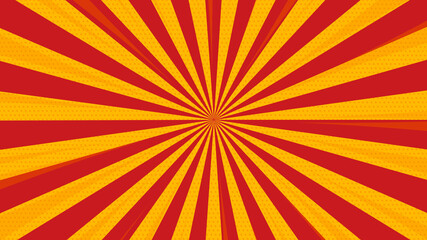 New abstract yellow comic zoom background with halftone effect