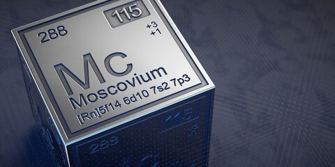 Moscovium. Element 115 of the periodic table of chemical elements. 