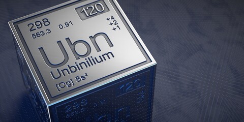 Unbinilium. Element 120 of the periodic table of chemical elements. 