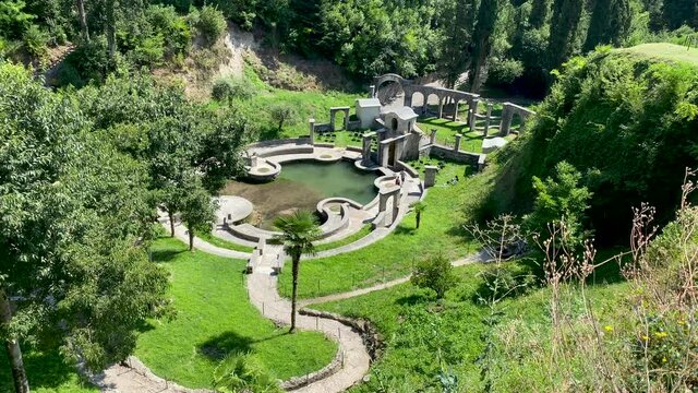 Il Vittoriale, Gardone, Italy, view of the Pond of Dances