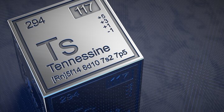 Tennessine. Element 117 of the periodic table of chemical elements. 