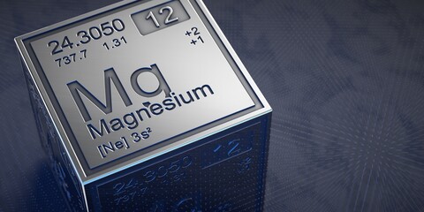 Magnesium. Element 12 of the periodic table of chemical elements.  - obrazy, fototapety, plakaty