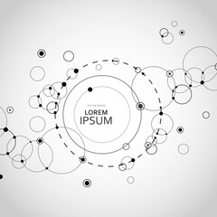 Network Background. Vector connected circles and dots. Technology and communication business design