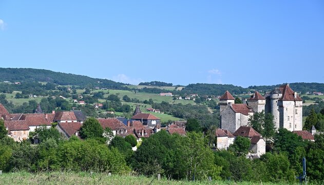 View of a medieval village in central France