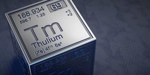 Thulium. Element 69 of the periodic table of chemical elements. 