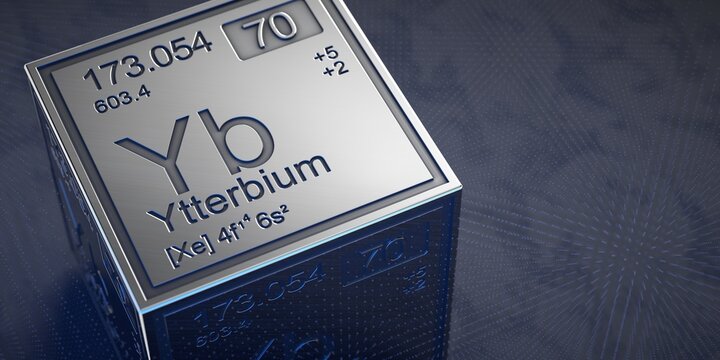 Ytterbium. Element 70 of the periodic table of chemical elements. 