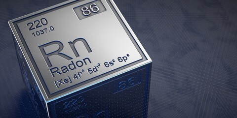 Radon. Element 86 of the periodic table of chemical elements. 
