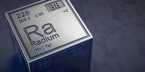 Radium. Element 88 of the periodic table of chemical elements. 