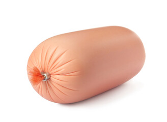 Tasty whole boiled sausage isolated on white © New Africa