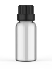 Blank mini screw cap bottle template, 3d render illustration.