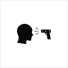 Checking body temperature icon. temperature scaning sign on white background. color editable