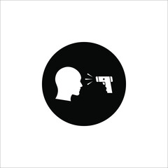 Checking body temperature icon. temperature scaning sign on white background. color editable