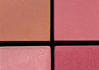 Fototapeta premium Palette of face blush make up in for shades